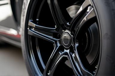 Cleaned and dressed car tire and wheel