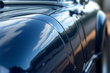 Close-up of car paint being polished